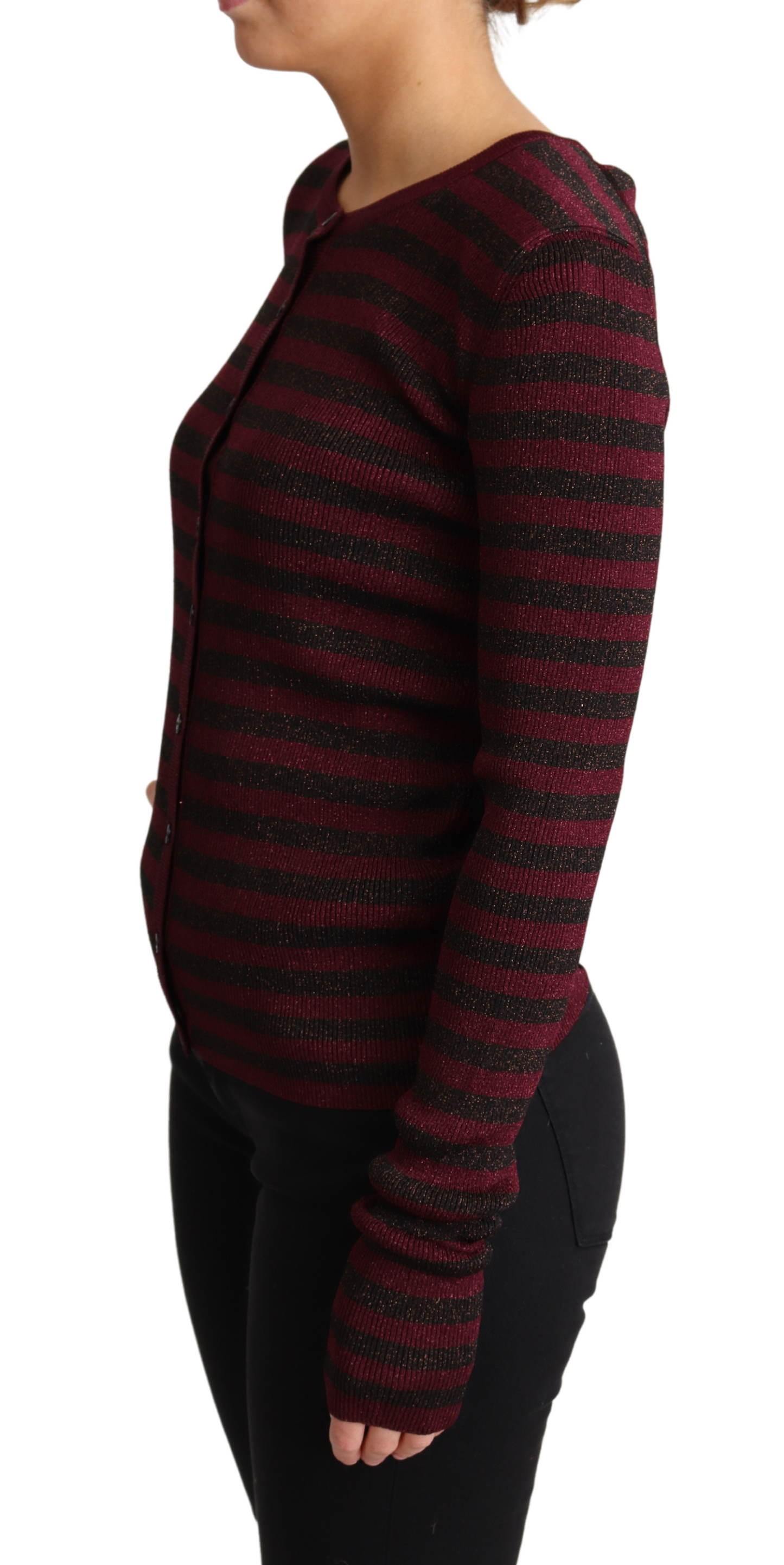 - Elegant Striped Viscose Cardigan