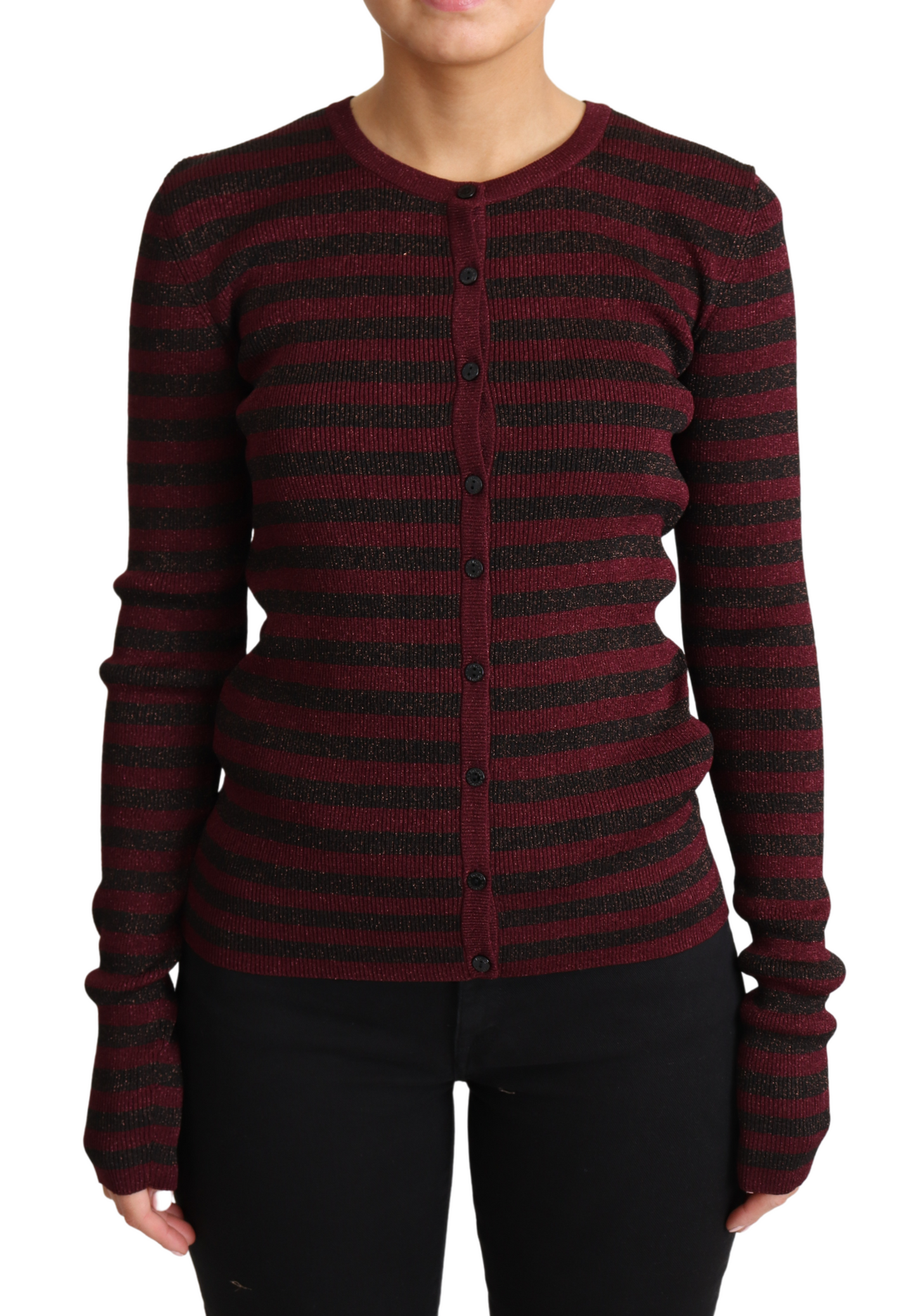 - Elegant Striped Viscose Cardigan