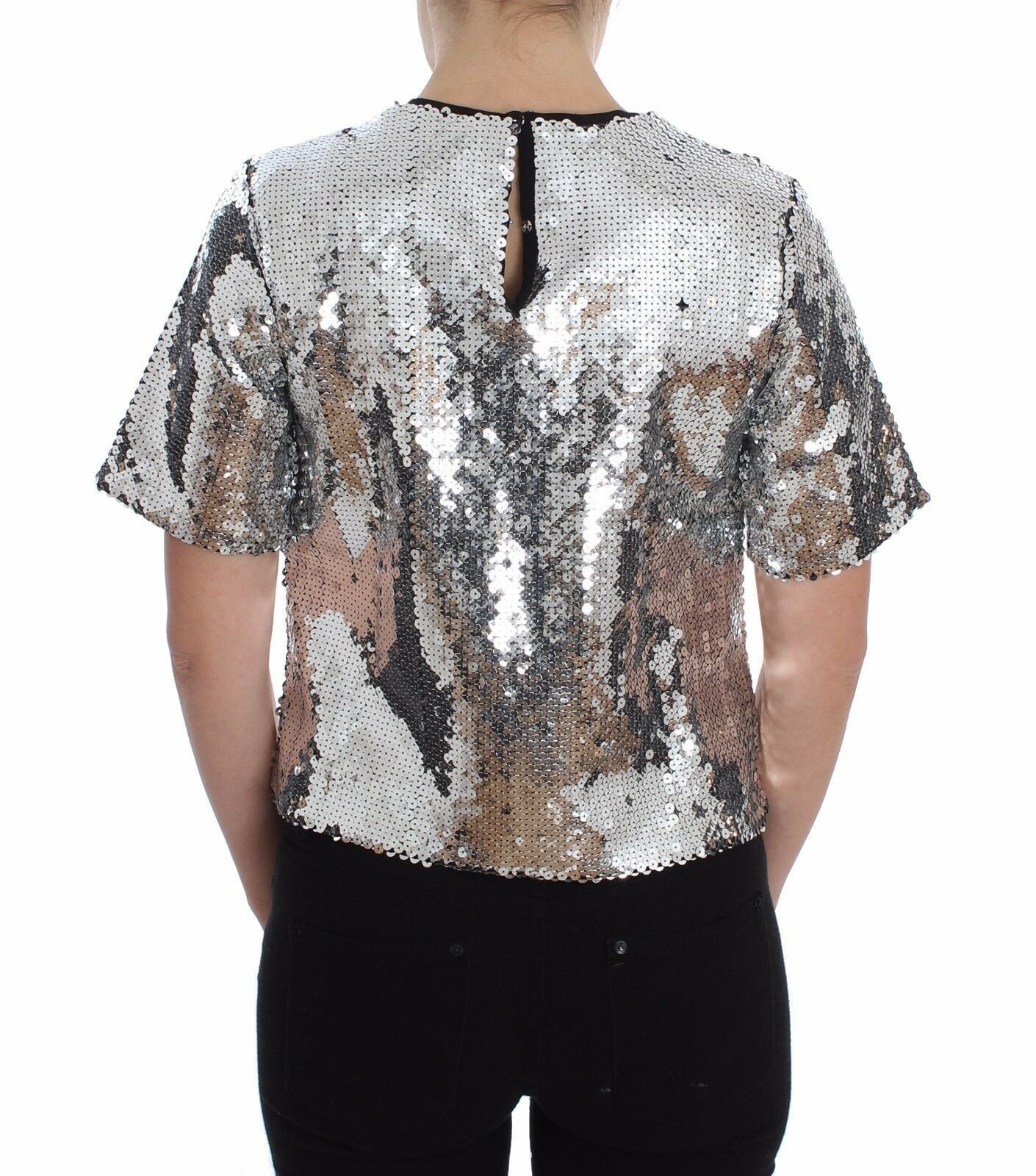- Shimmery Silver Sequined Blouse