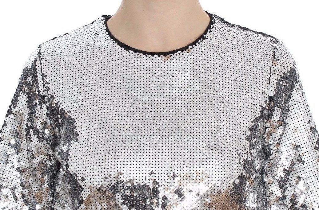 - Shimmery Silver Sequined Blouse
