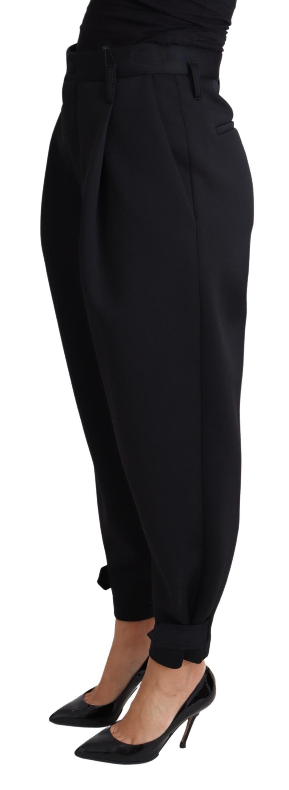 - Elegant High-Waist Cropped Trousers