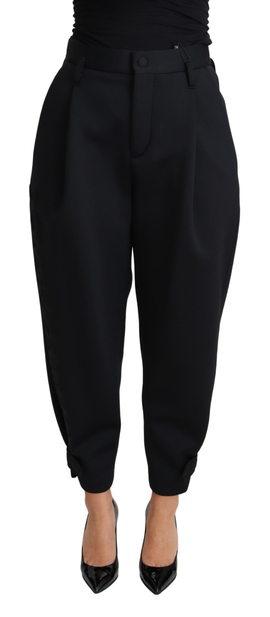- Elegant High-Waist Cropped Trousers