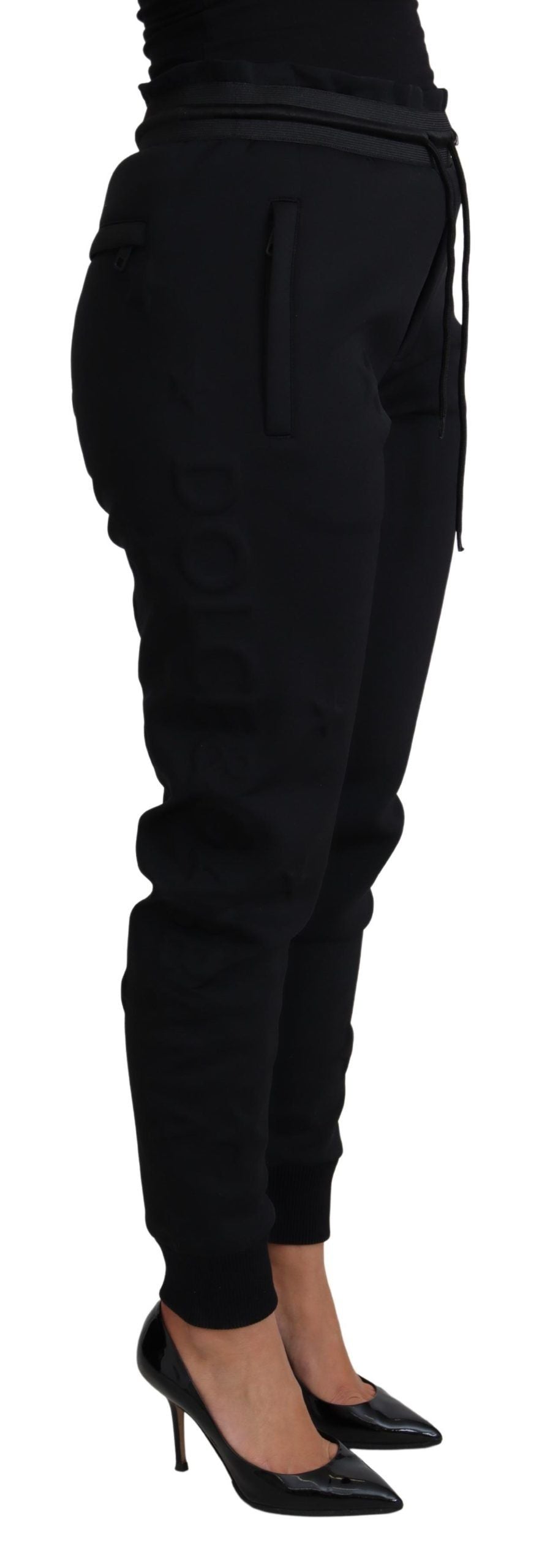 - Elegant Black Jogger Trousers with Iconic Logo