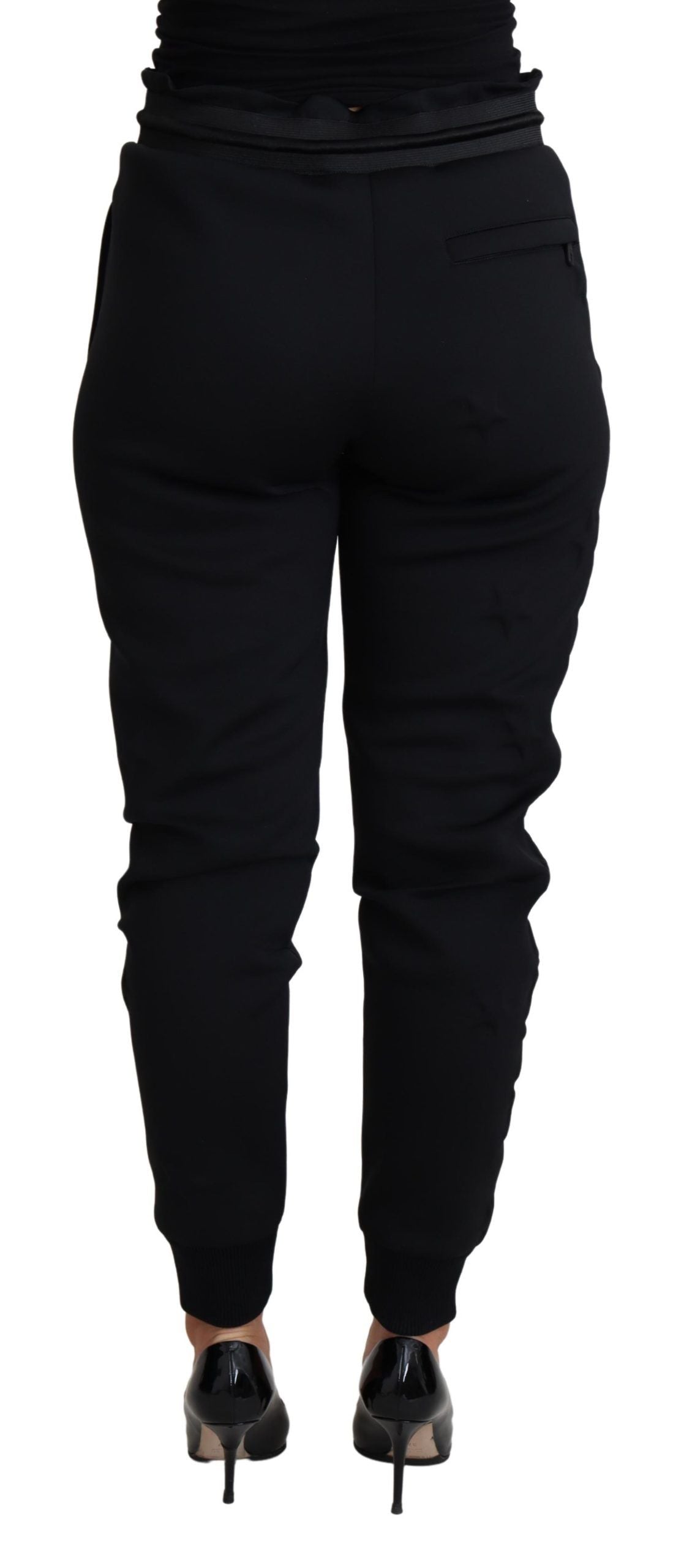 - Elegant Black Jogger Trousers with Iconic Logo