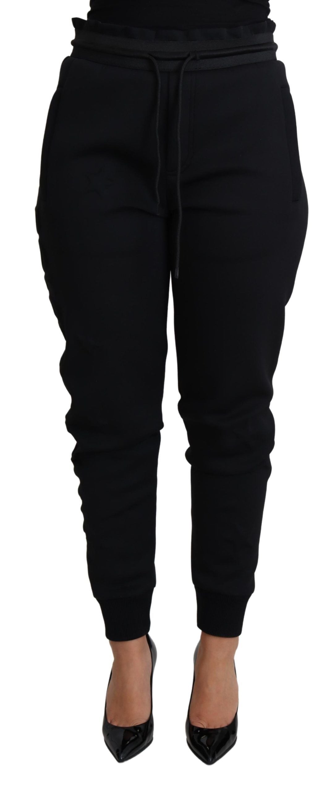 - Elegant Black Jogger Trousers with Iconic Logo