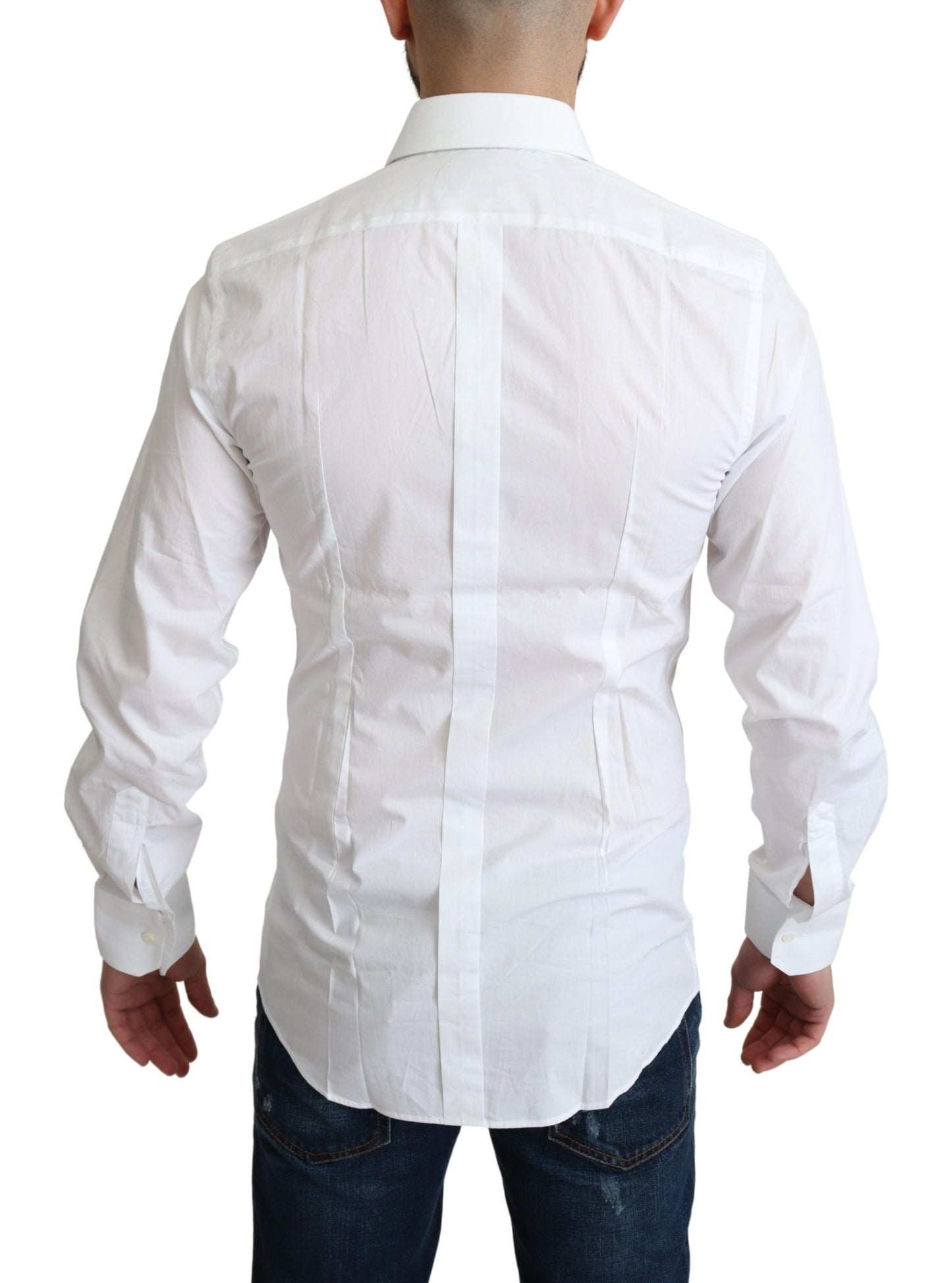 - Elegant White Cotton Dress Shirt