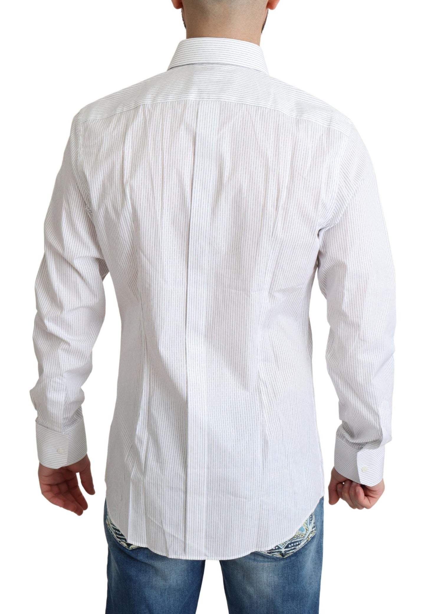 - Elegant Striped Gold Dress Shirt