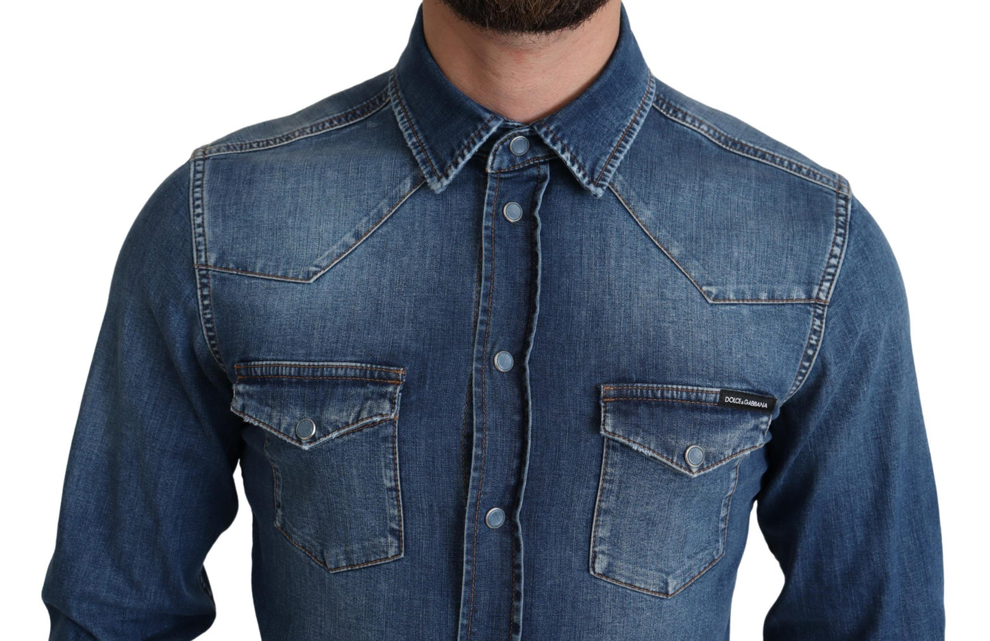 - Elegant Denim Long Sleeve Casual Shirt