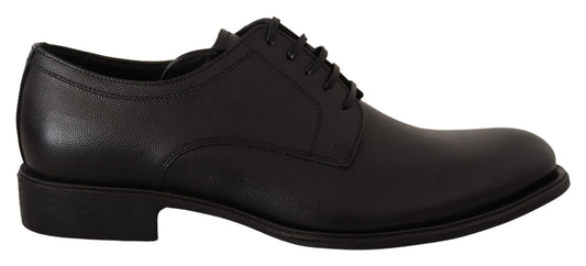 - Elegant Black Leather Derby Shoes