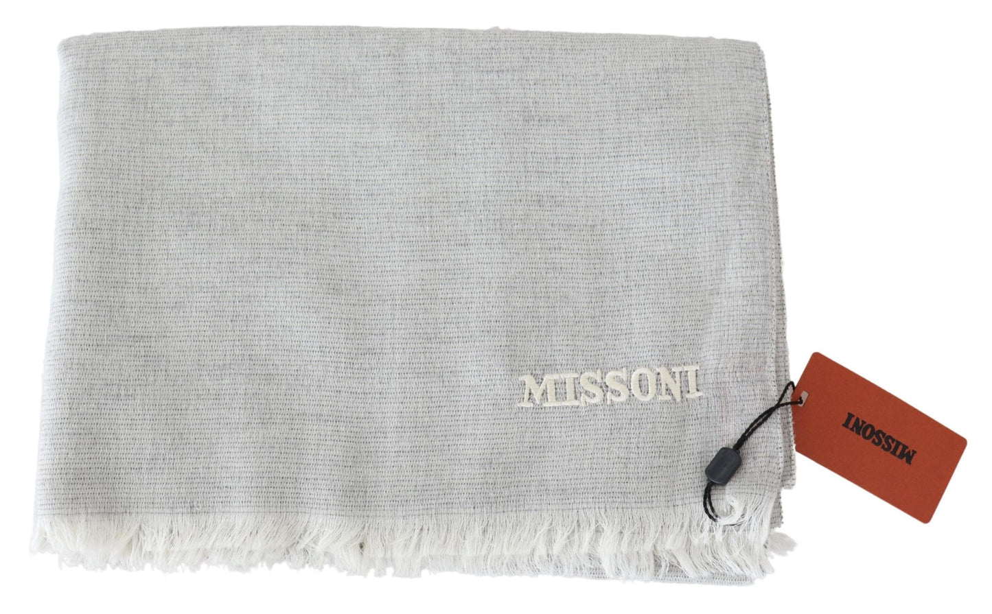 - Elegant Wool Scarf with Signature Embroidery
