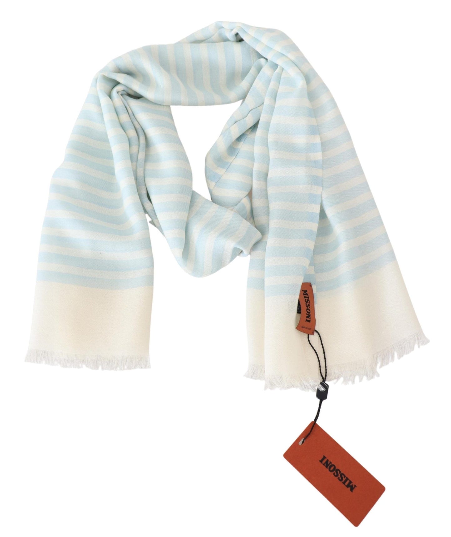 - Elegant Cashmere Scarf with Linear Design