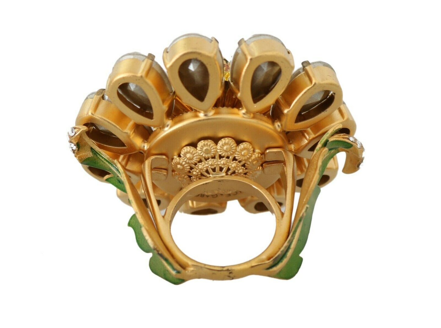 - Crystal Flower Statement Ring Size US 7.5