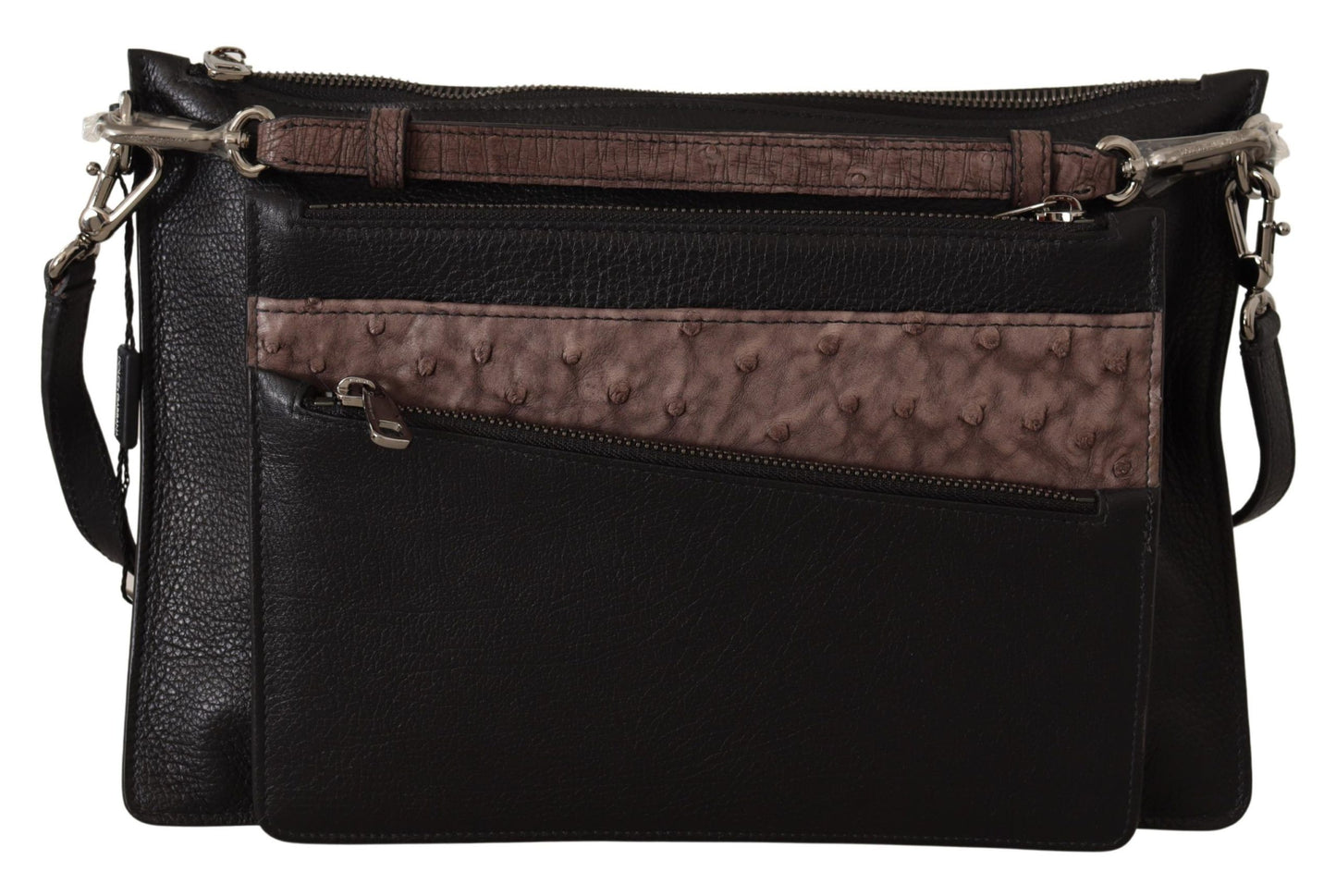 - Black and Brown Leather Sling Shoulder Bag