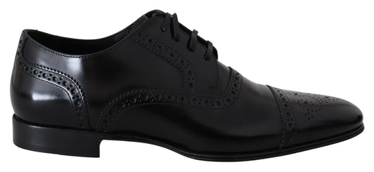 - Elegant Black Leather Formal Derby Shoes