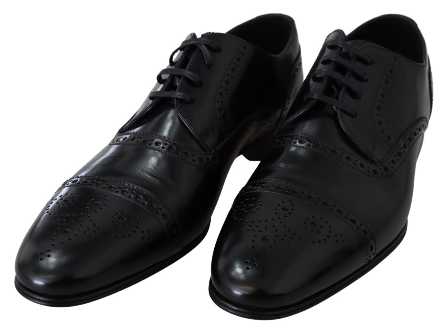 - Elegant Black Leather Formal Derby Shoes