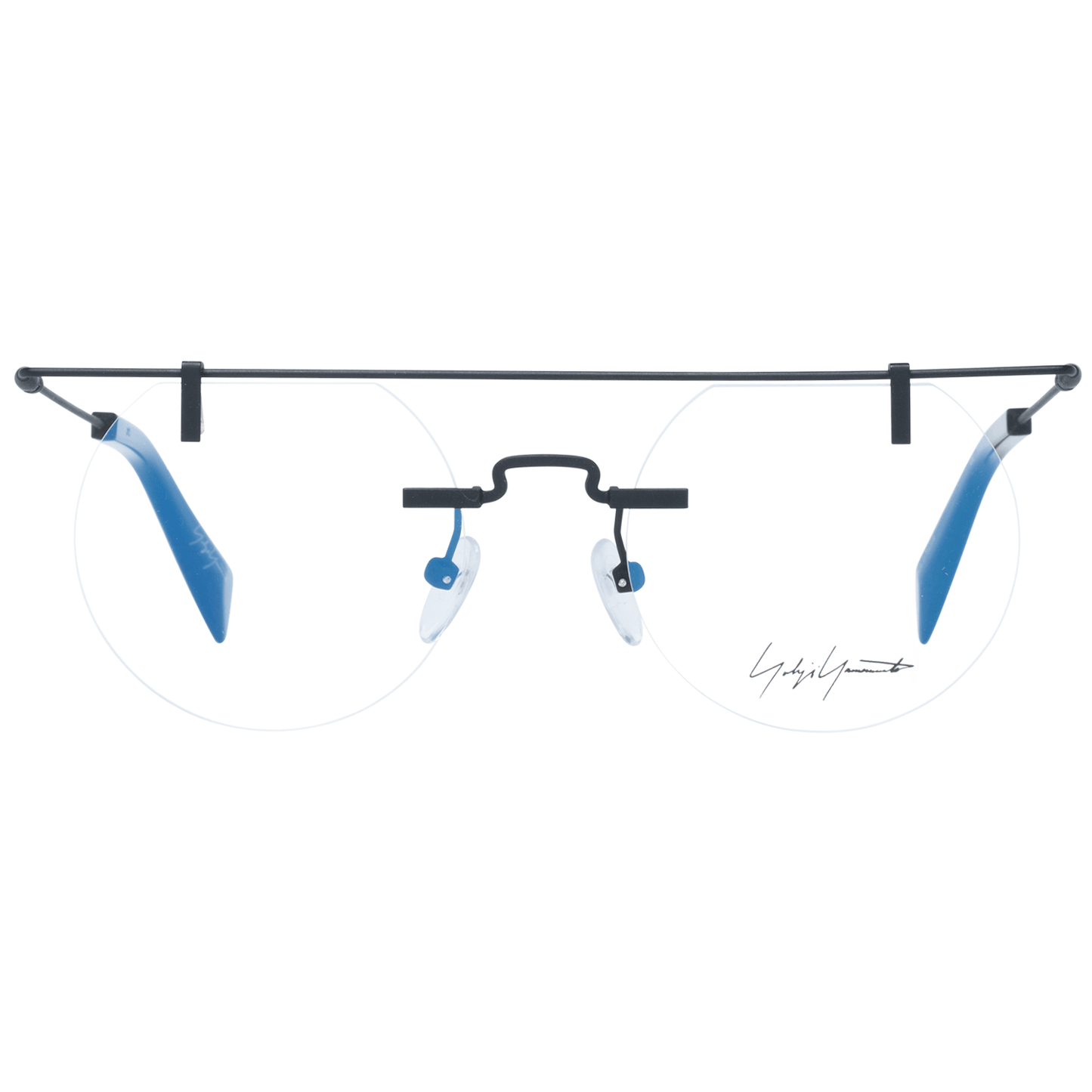Yohji Yamamoto Black Men’s Optical Frames – Round Design, 49mm