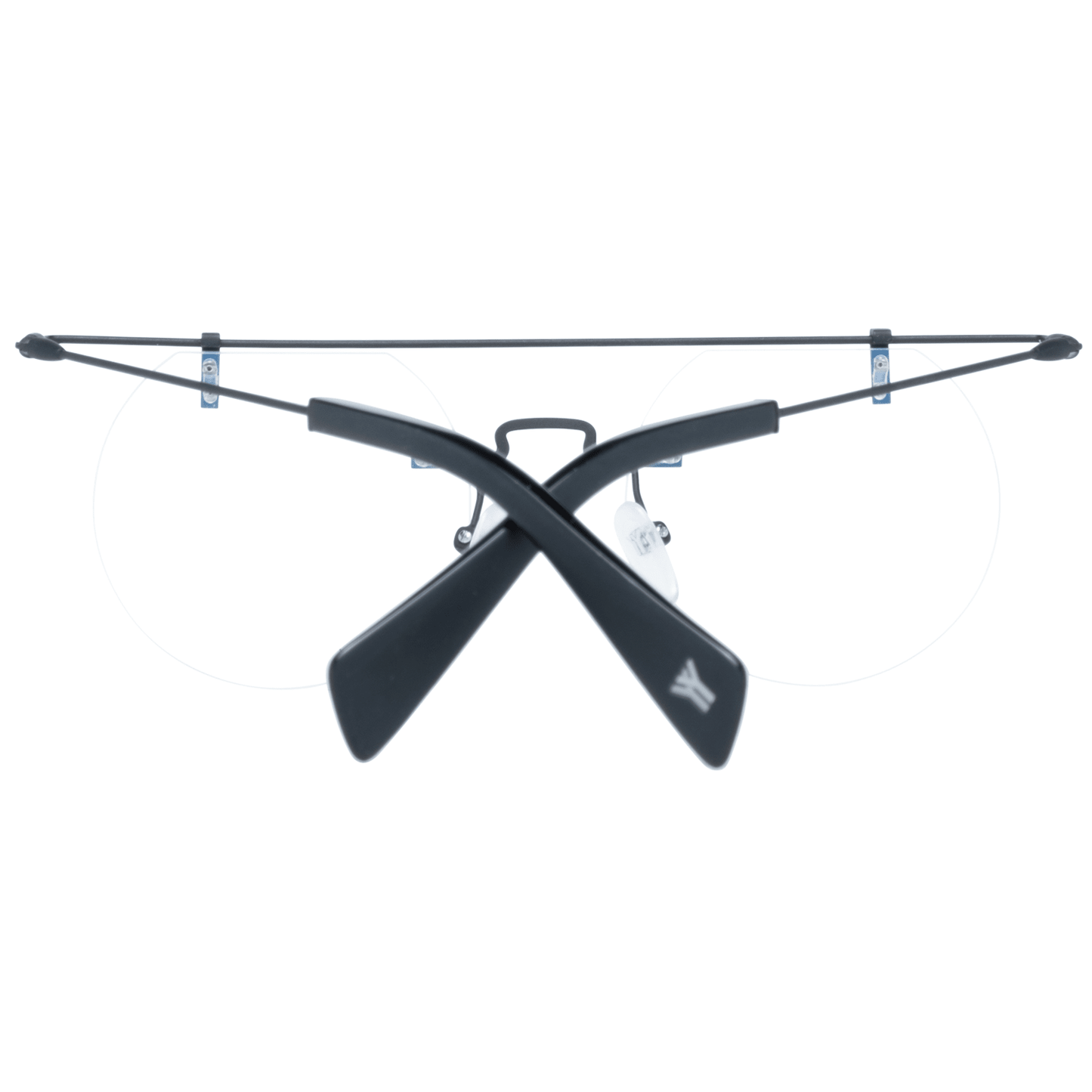 Yohji Yamamoto Black Men’s Optical Frames – Round Design, 49mm