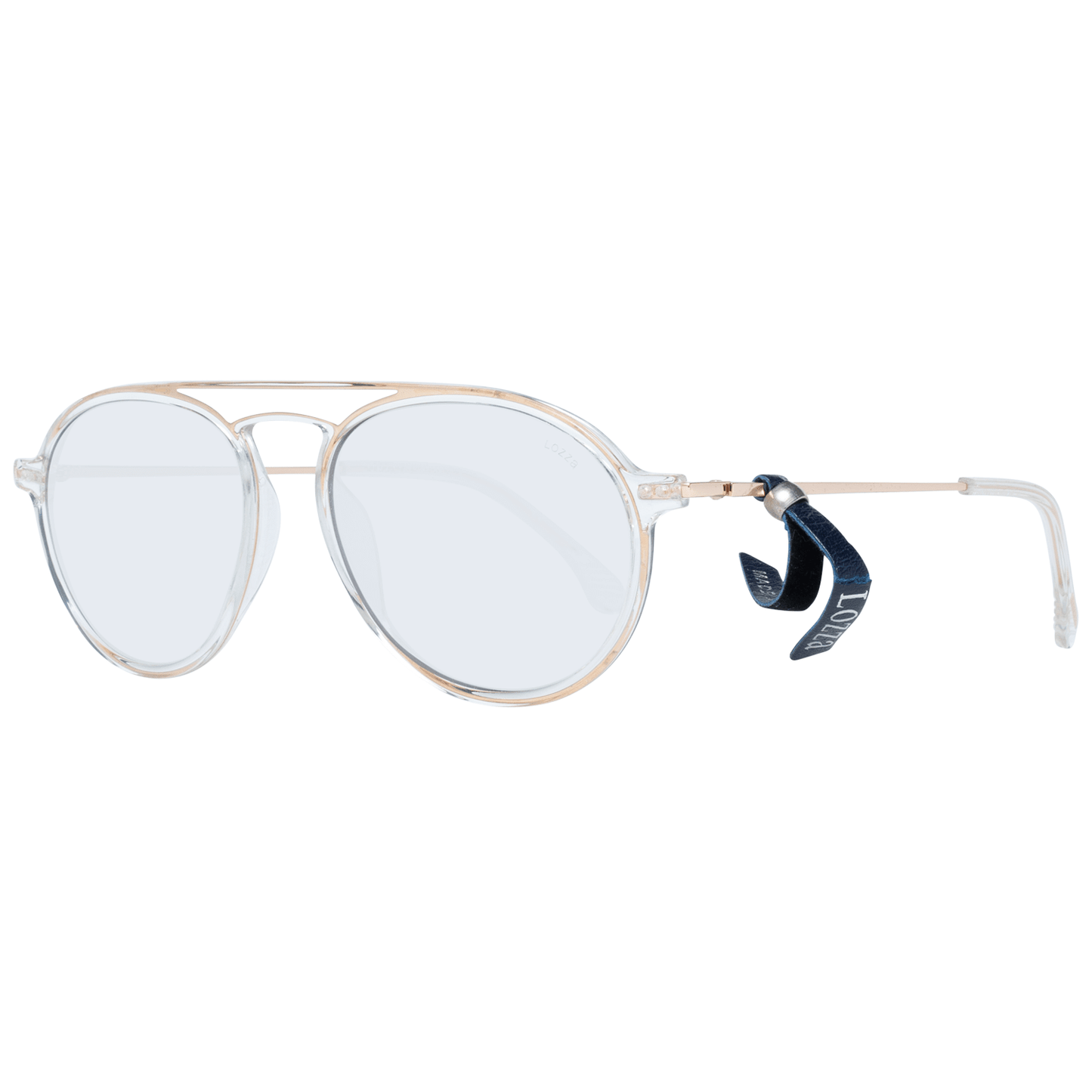 Lozza Gold Unisex Aviator Sunglasses with Transparent Lenses