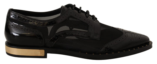 - Elegant Gold-Trimmed Black Oxford Lace-Ups