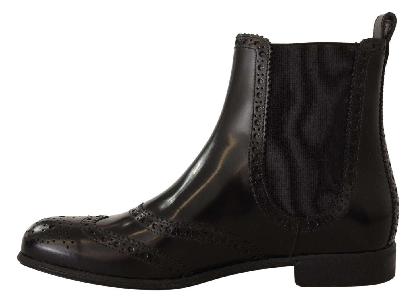 - Elegant Black Ankle Wingtip Oxford Boots
