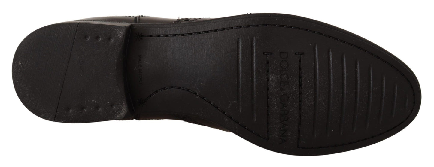 - Elegant Black Ankle Wingtip Oxford Boots