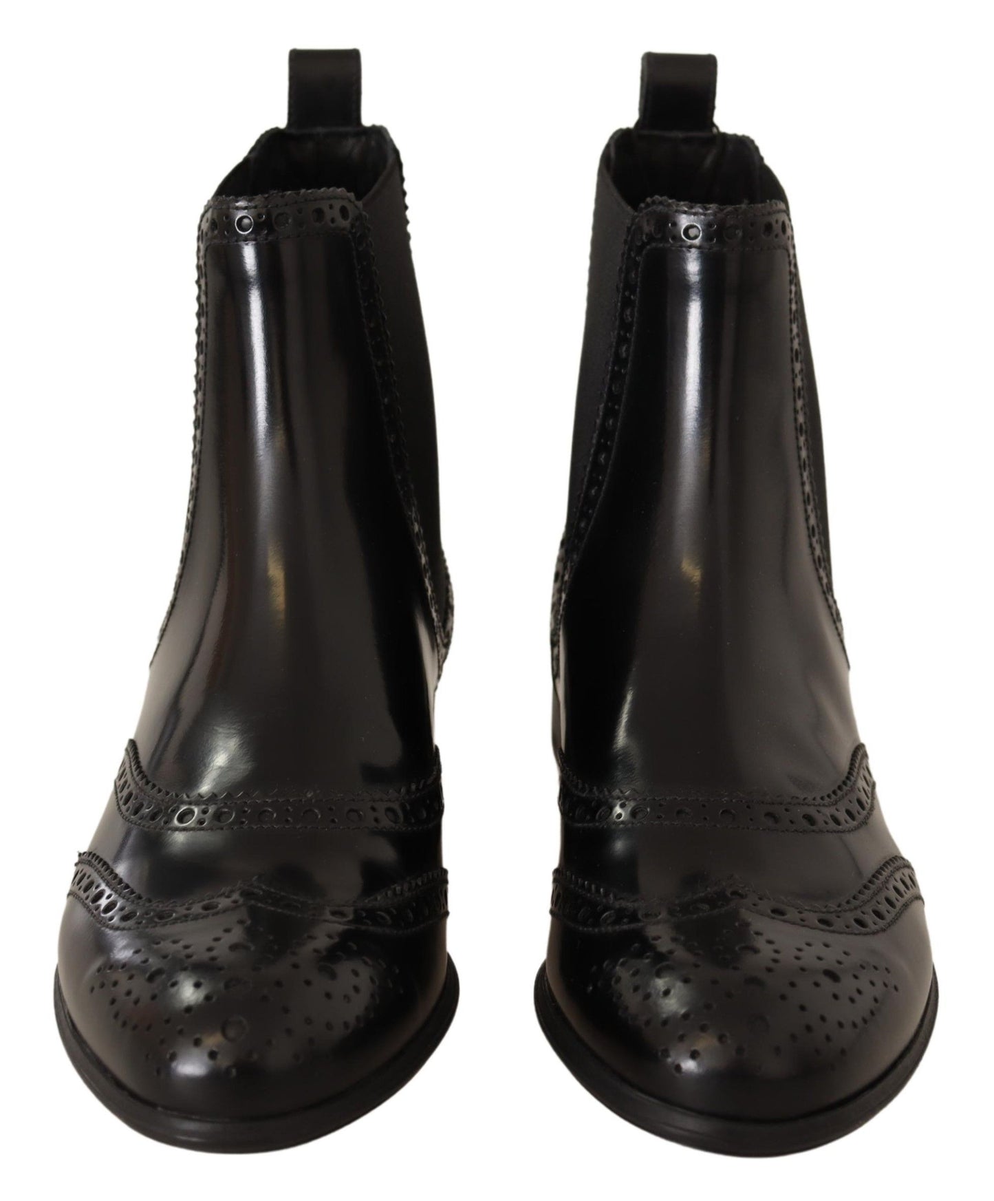 - Elegant Black Ankle Wingtip Oxford Boots