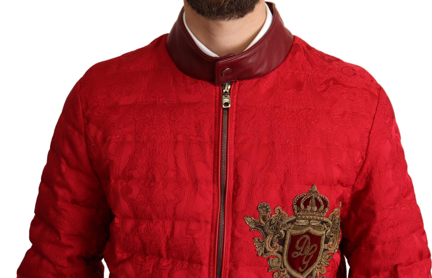 - Red and Gold Bomber Designer Jacket