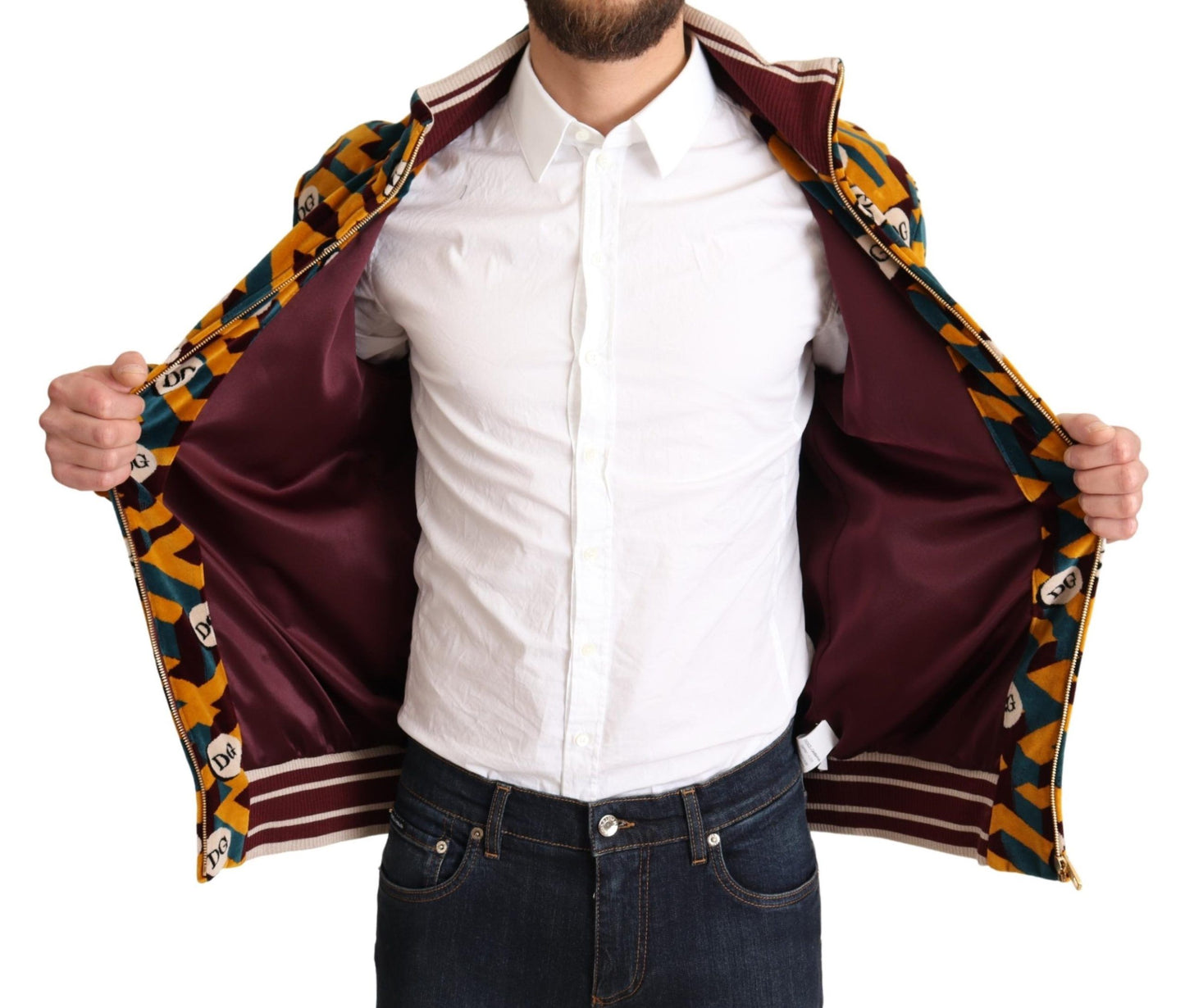 - Elegant Multicolor Zip Sweater