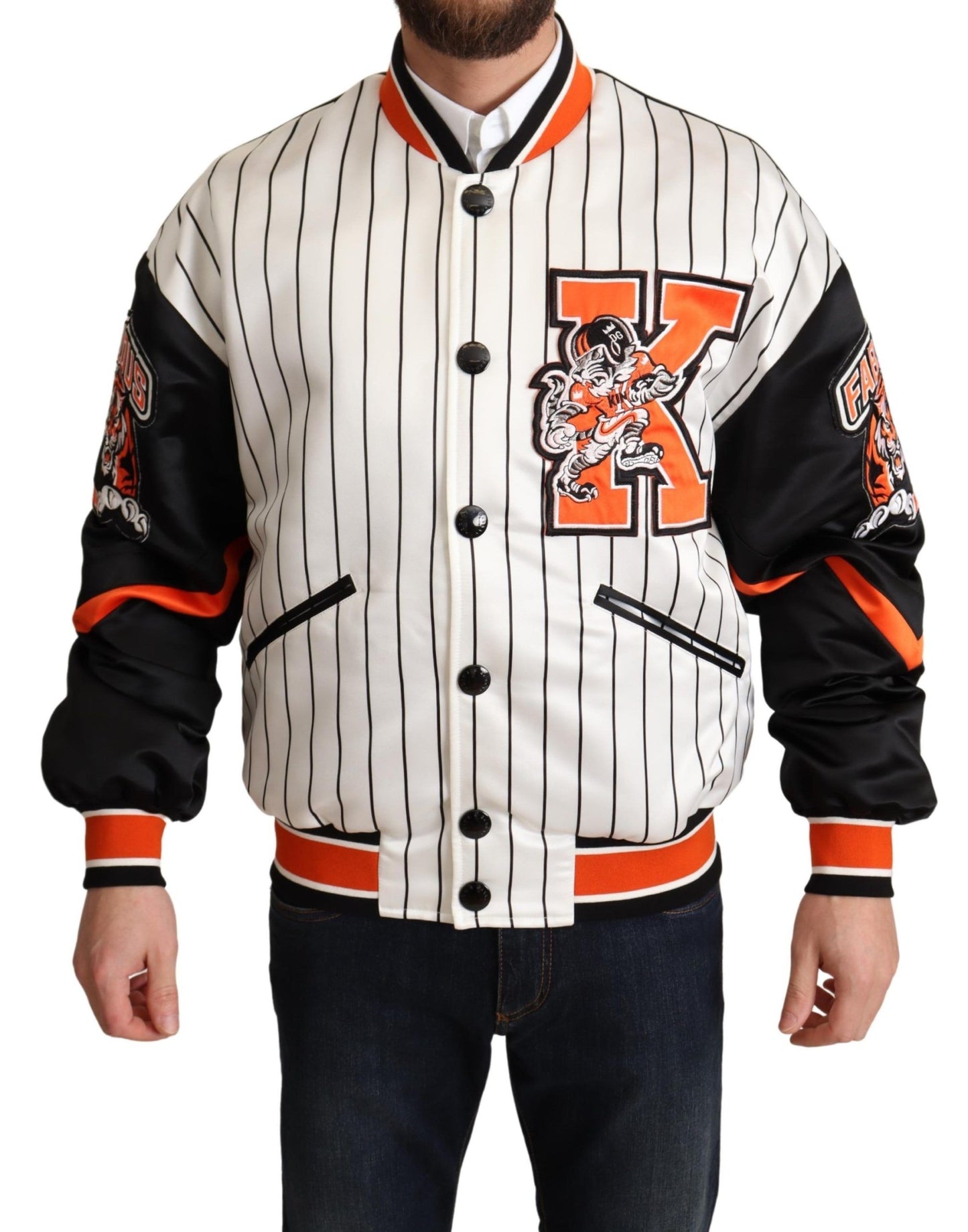 - Regal Lion Bomber Jacket in White