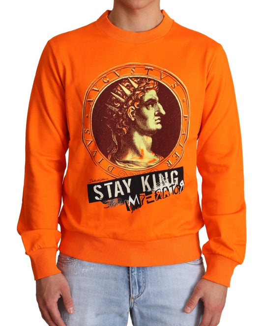 - Regal Crewneck Cotton Sweater in Orange
