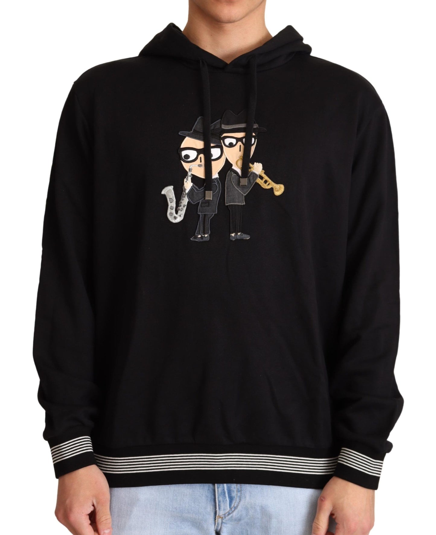 - Elegant Embroidered Black Cotton Sweater