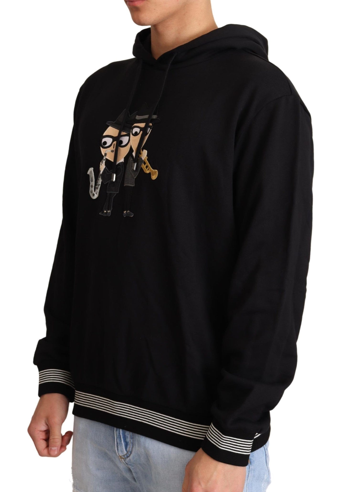 - Elegant Embroidered Black Cotton Sweater