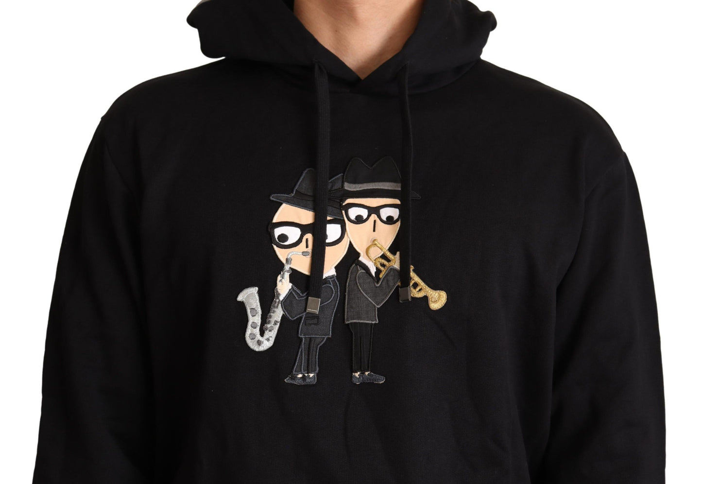 - Elegant Embroidered Black Cotton Sweater