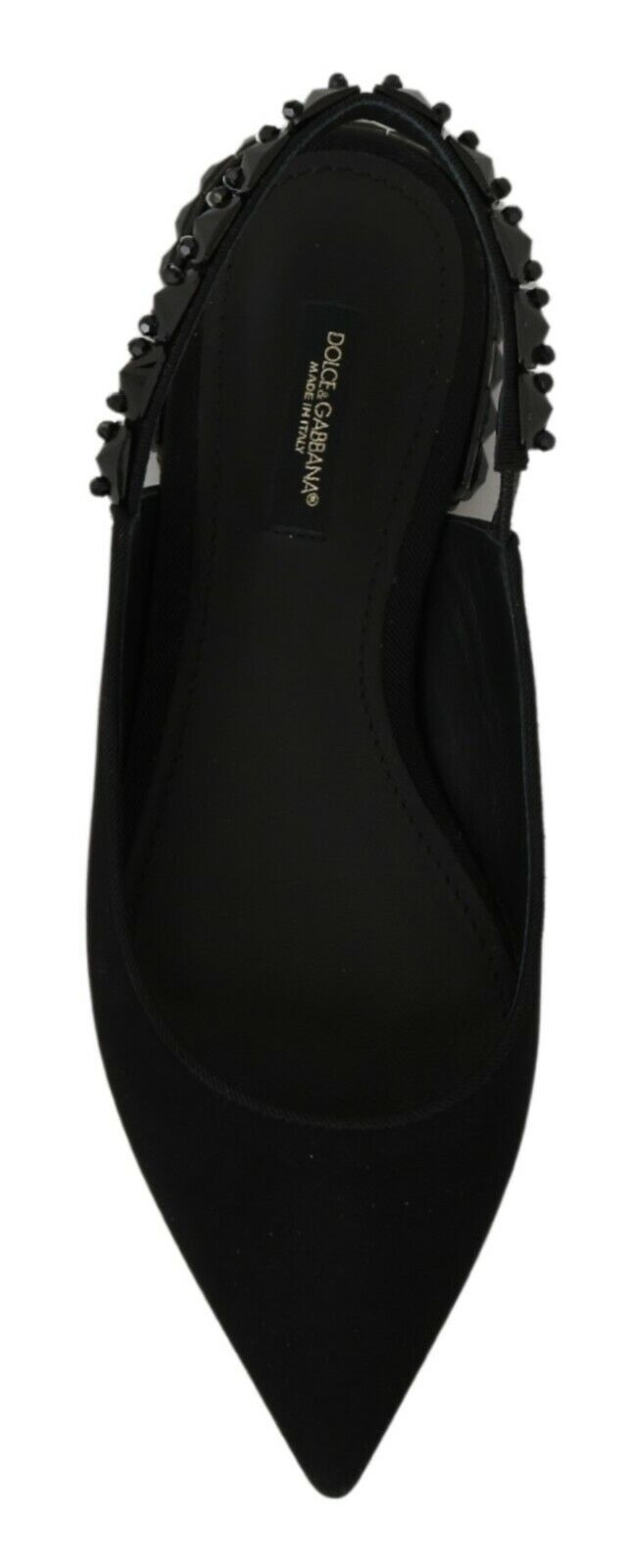 Elegant Silk Blend Slingback Flats with Crystals by Dolce & Gabbana