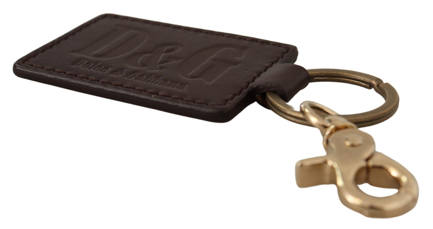 - Elegant Unisex Leather Keyring with Gold Detail
