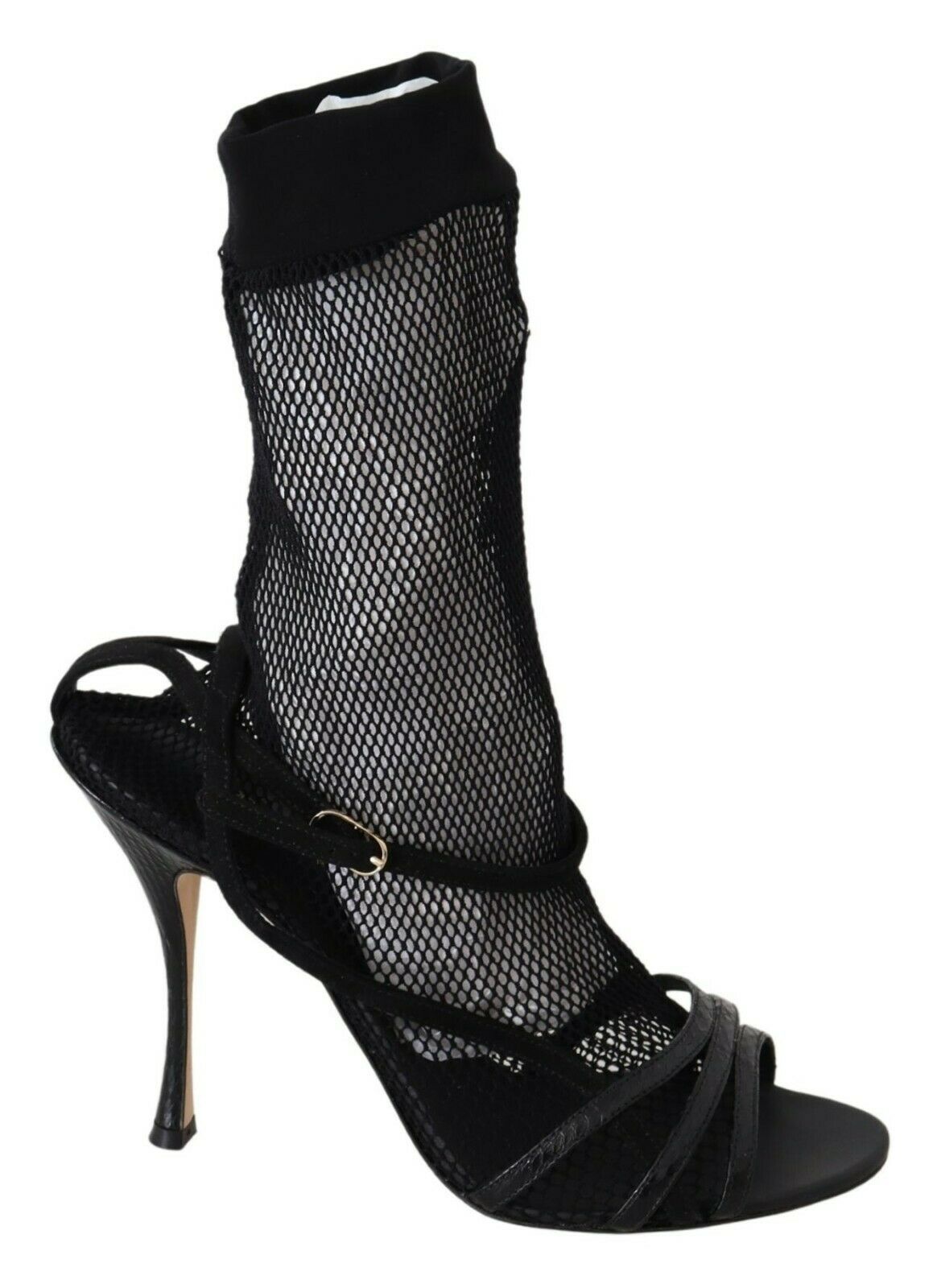 - Chic Black Mesh Stiletto Sandals