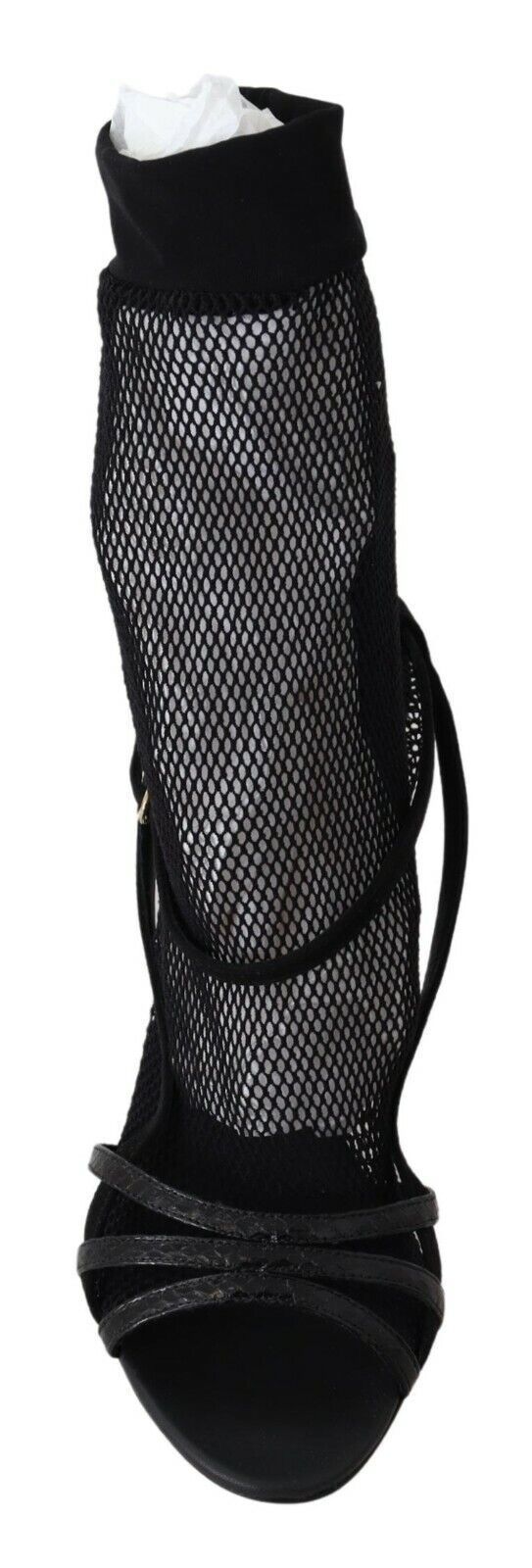 - Chic Black Mesh Stiletto Sandals