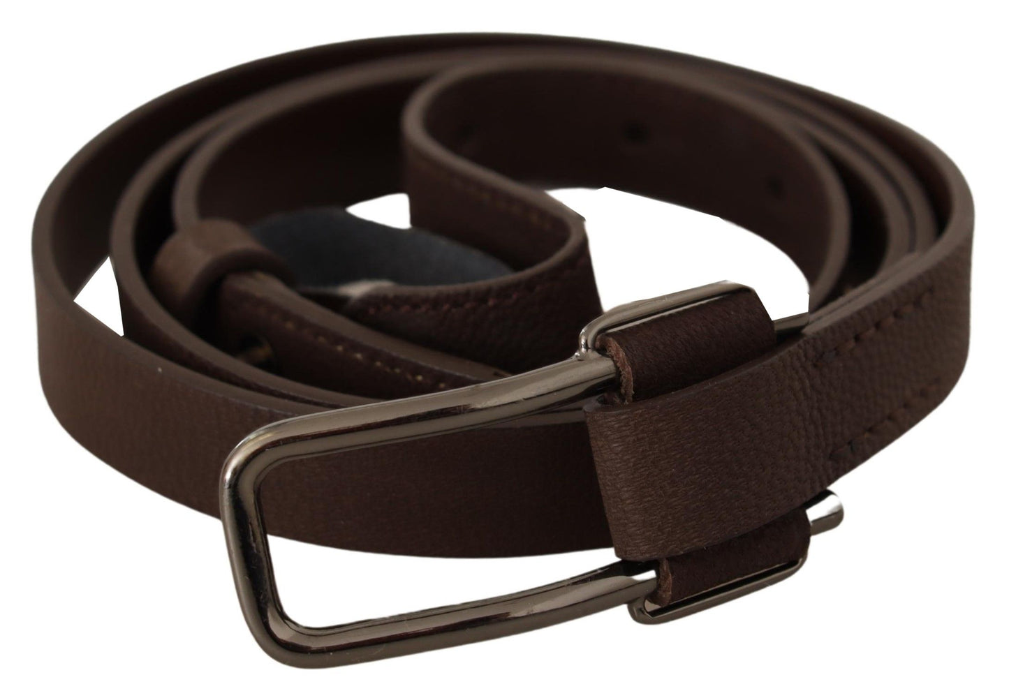 - Elegant Brown Fashion Belt with Silver-Tone Buckle