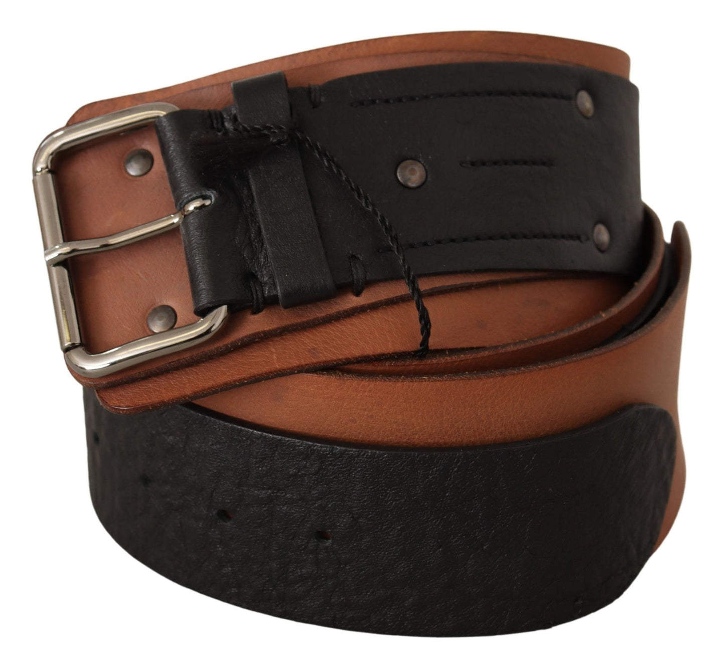 - Elegant Dual-Tone Leather Fashion Belt