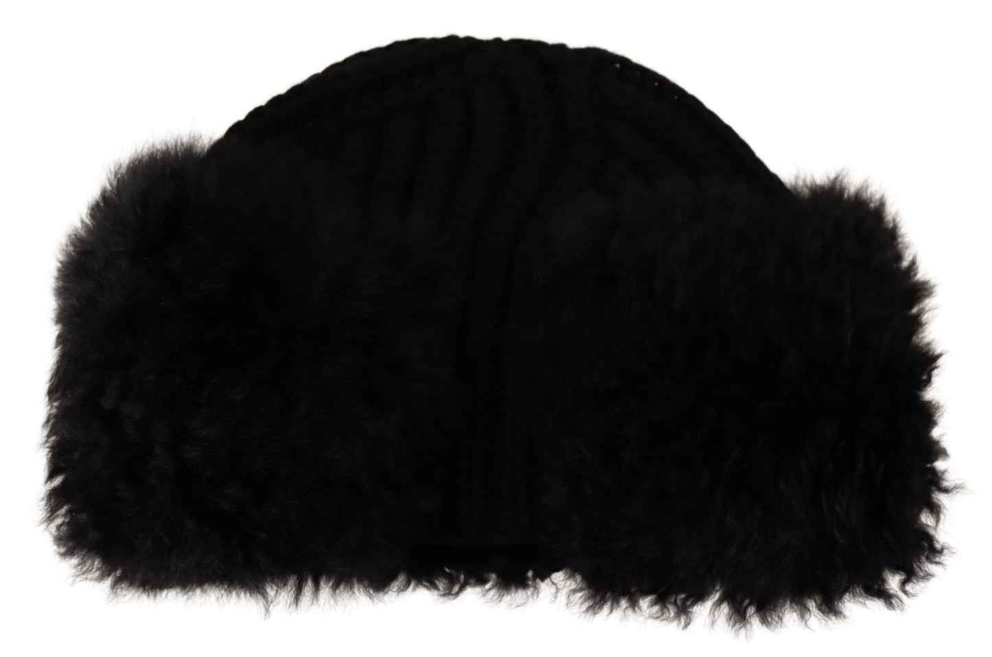 - Elegant Black Cashmere Alpaca Fur Beanie