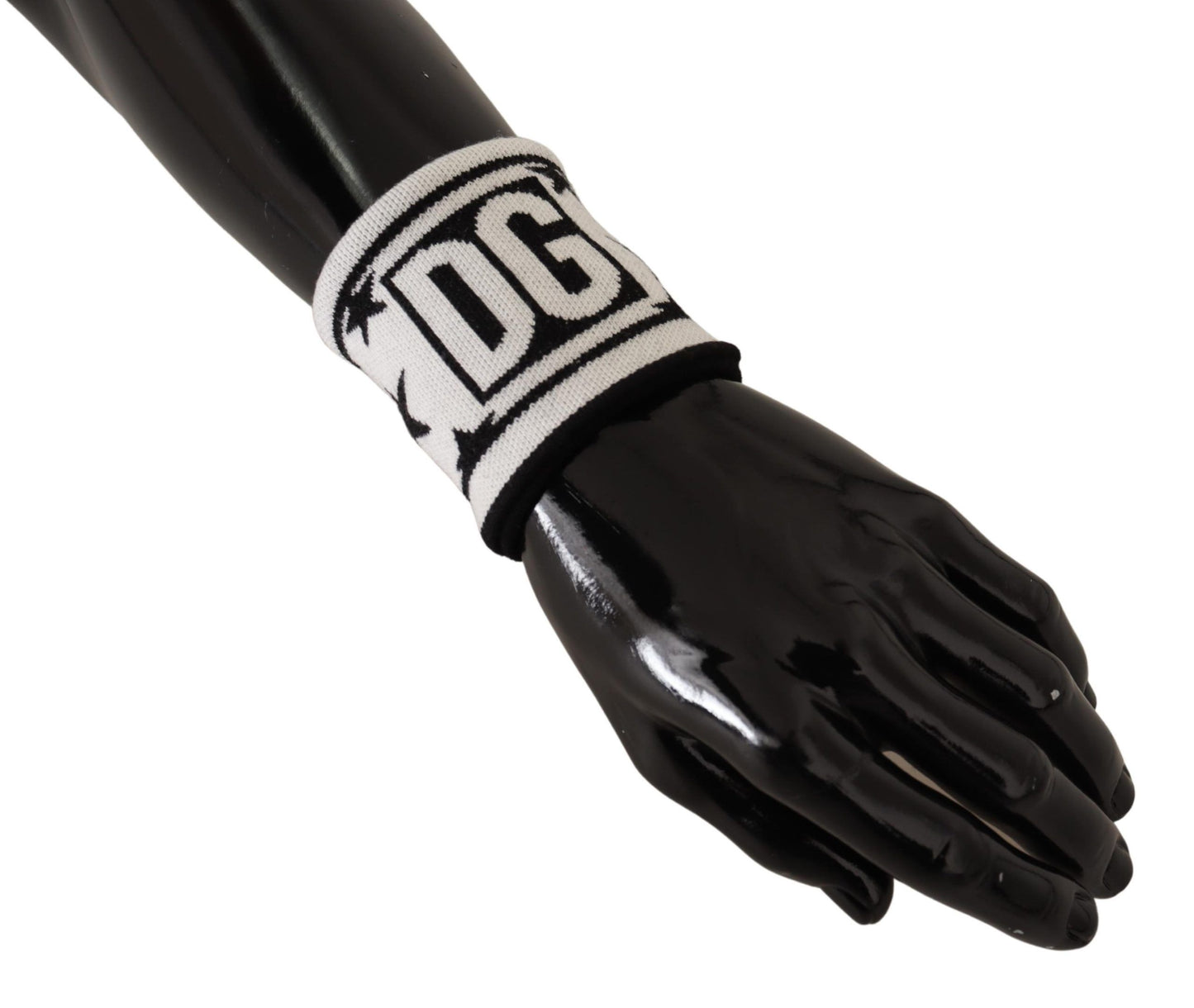 - Elegant Monochrome Wool Wristband Set