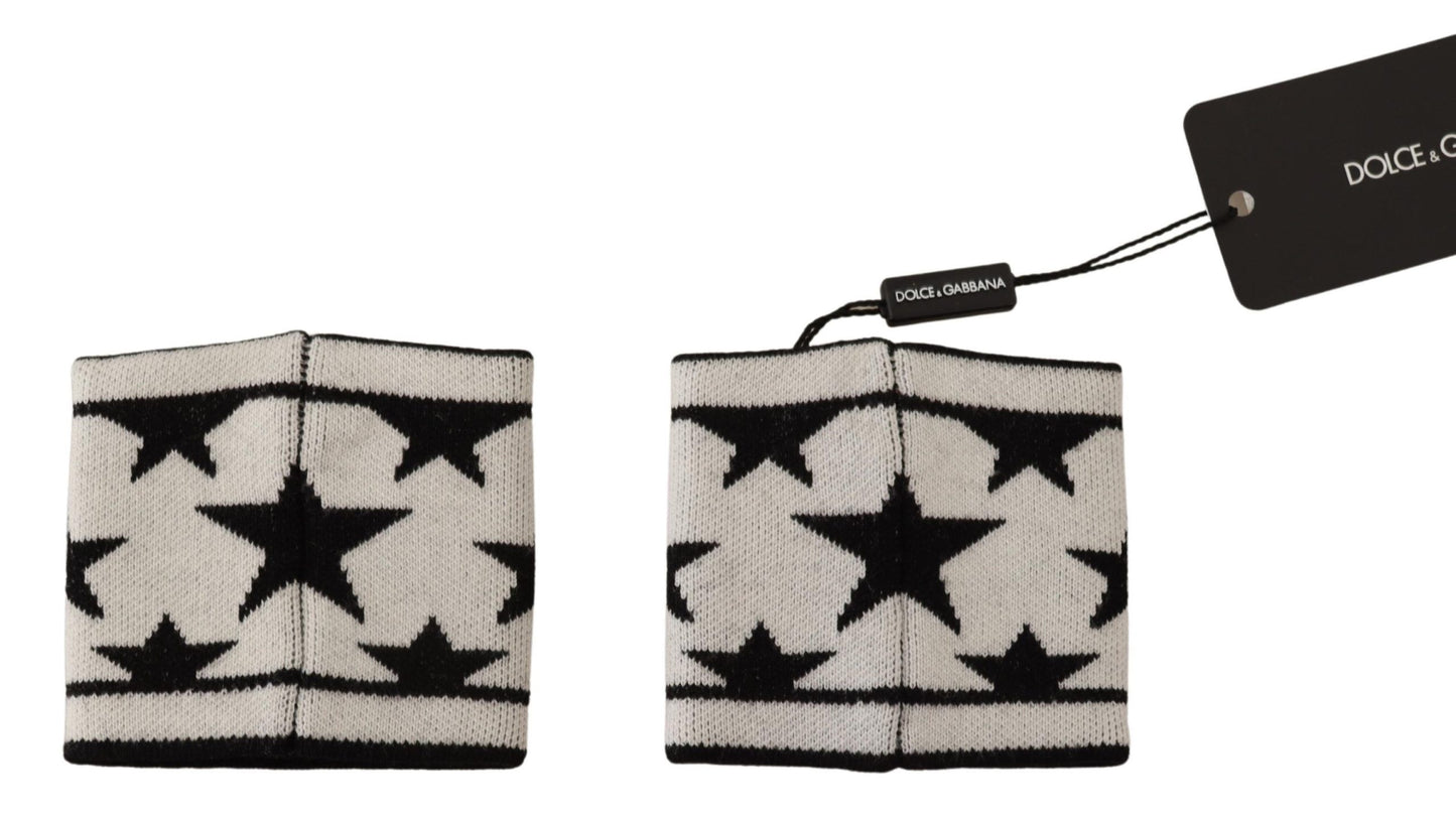 - Elegant Monochrome Wool Wristband Set