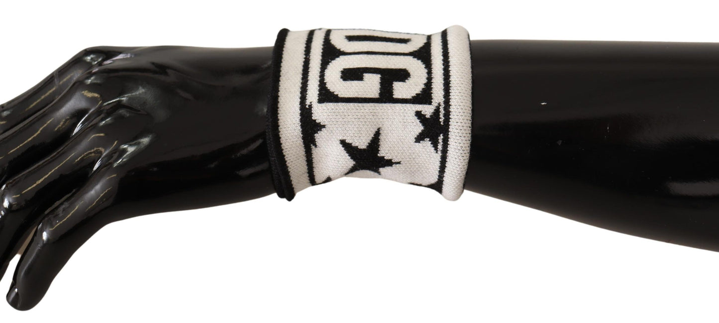 - Elegant Monochrome Wool Wristband Set