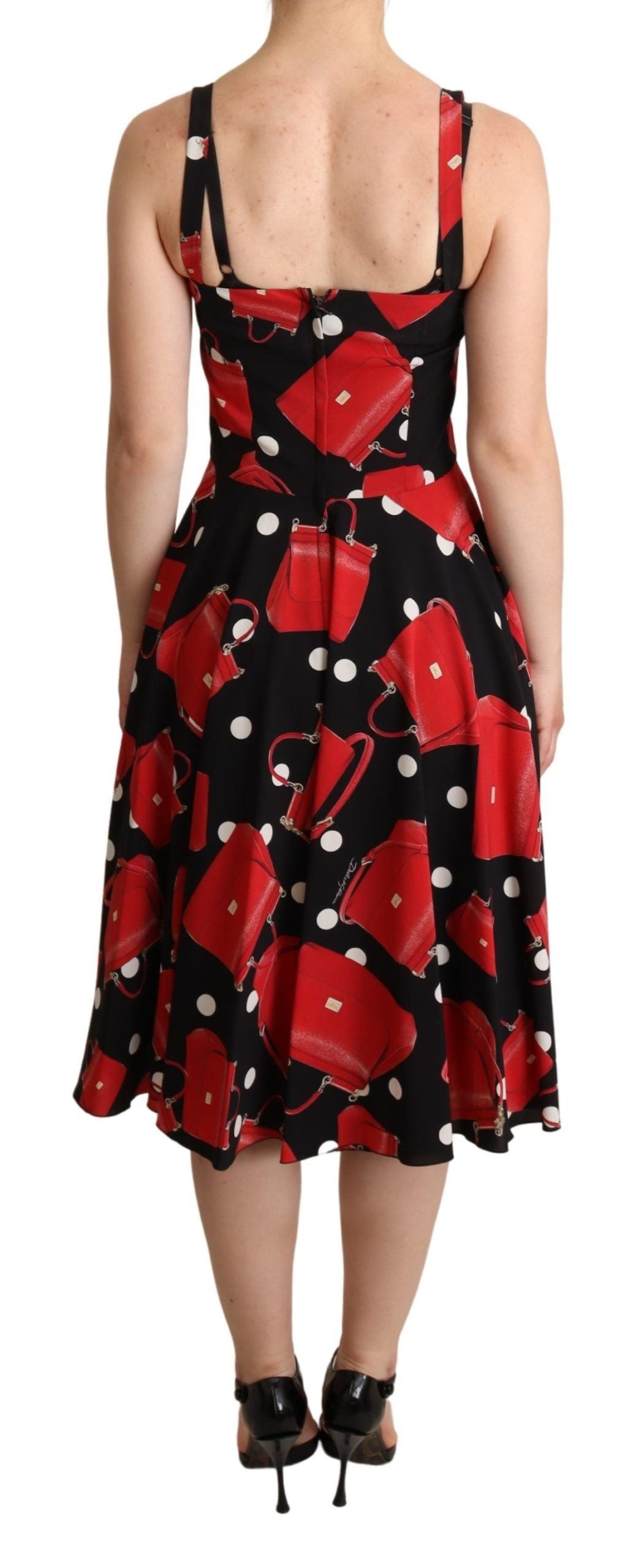 - Sicilian Bag Print Sleeveless Midi Dress