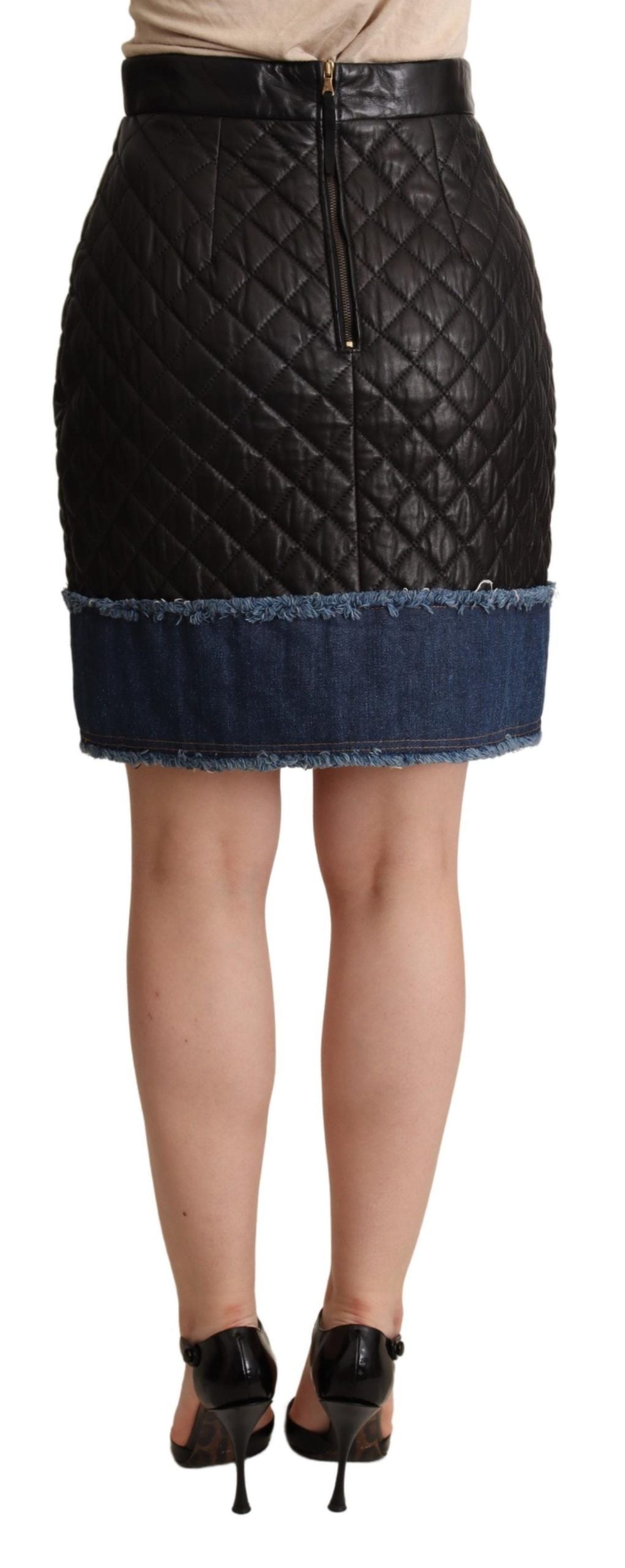- Sleek High-Waist Leather Mini Skirt