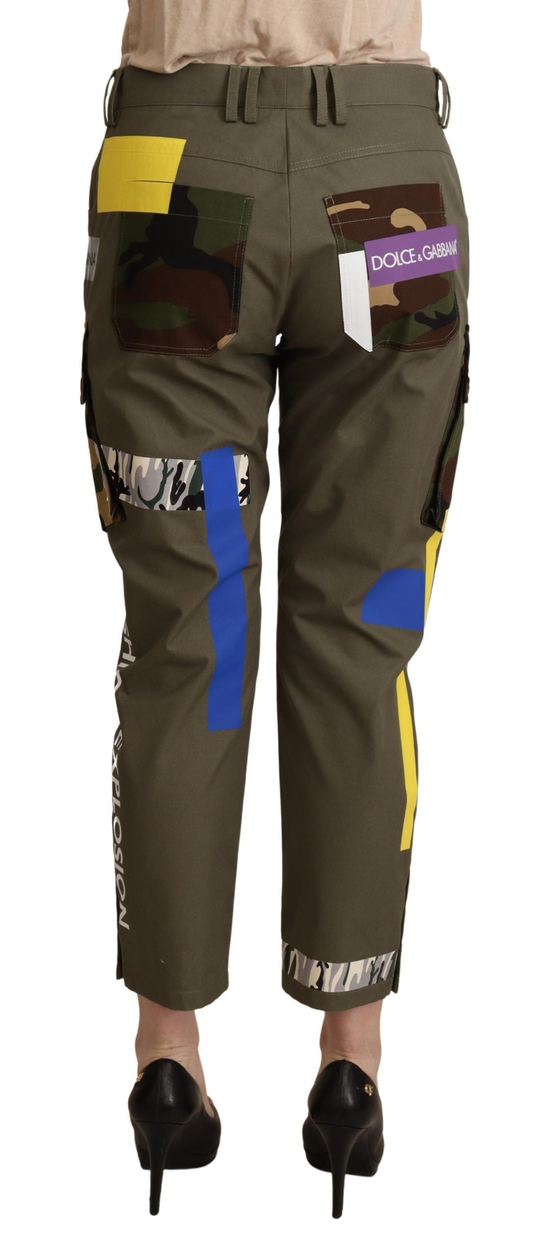 - Chic Multicolor Patched Cargo Pants