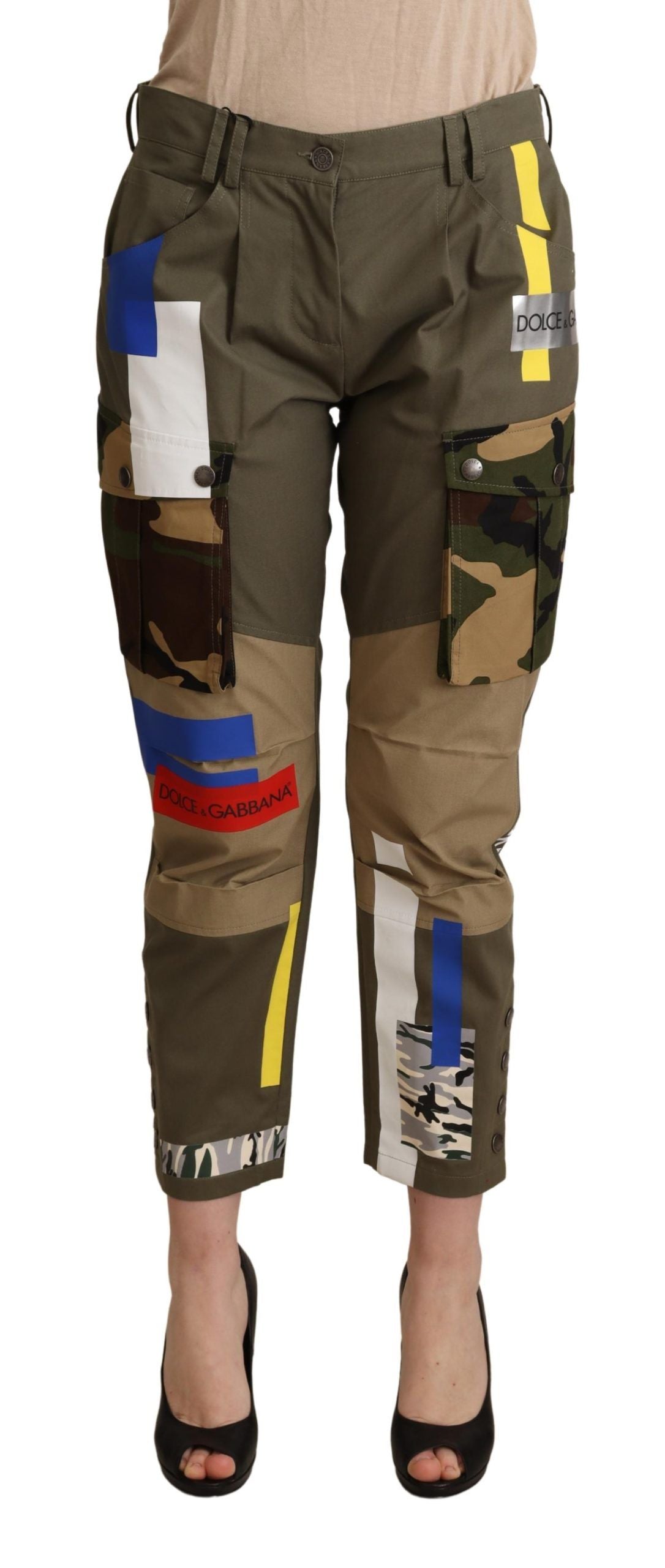 - Chic Multicolor Patched Cargo Pants