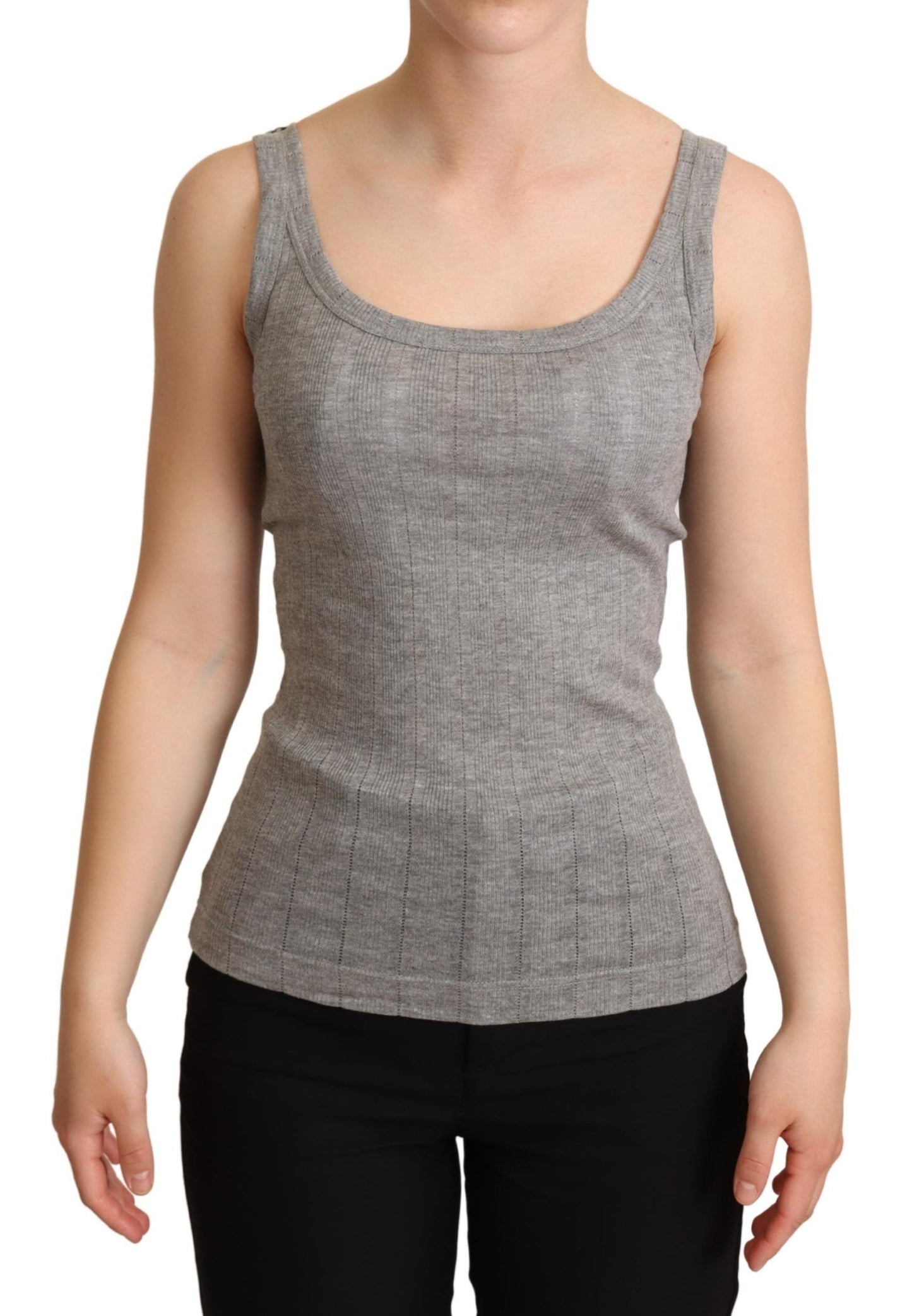 - Elegant Sleeveless Gray Tank Top