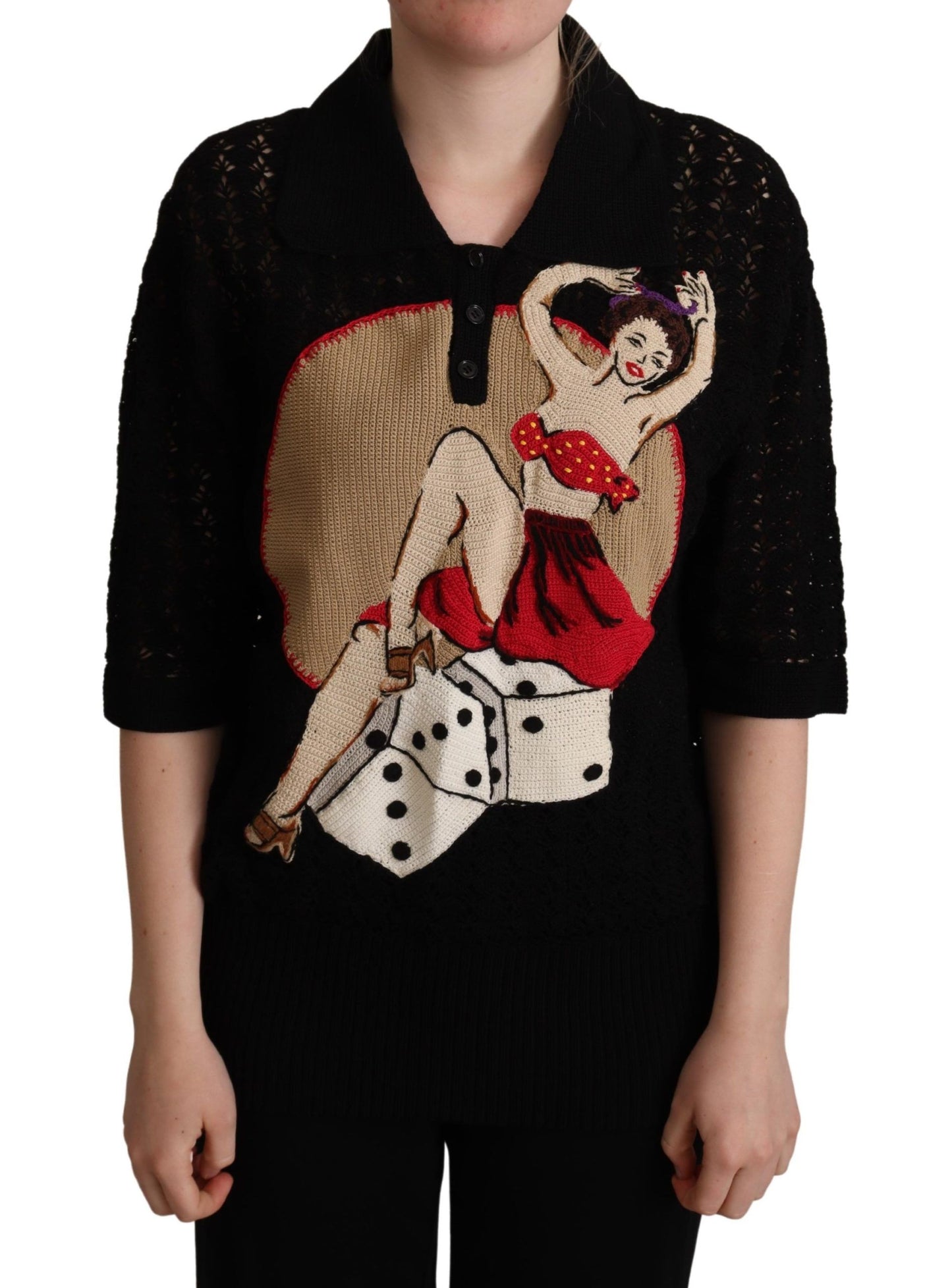 - Embroidered Short Sleeve Luxury Sweater