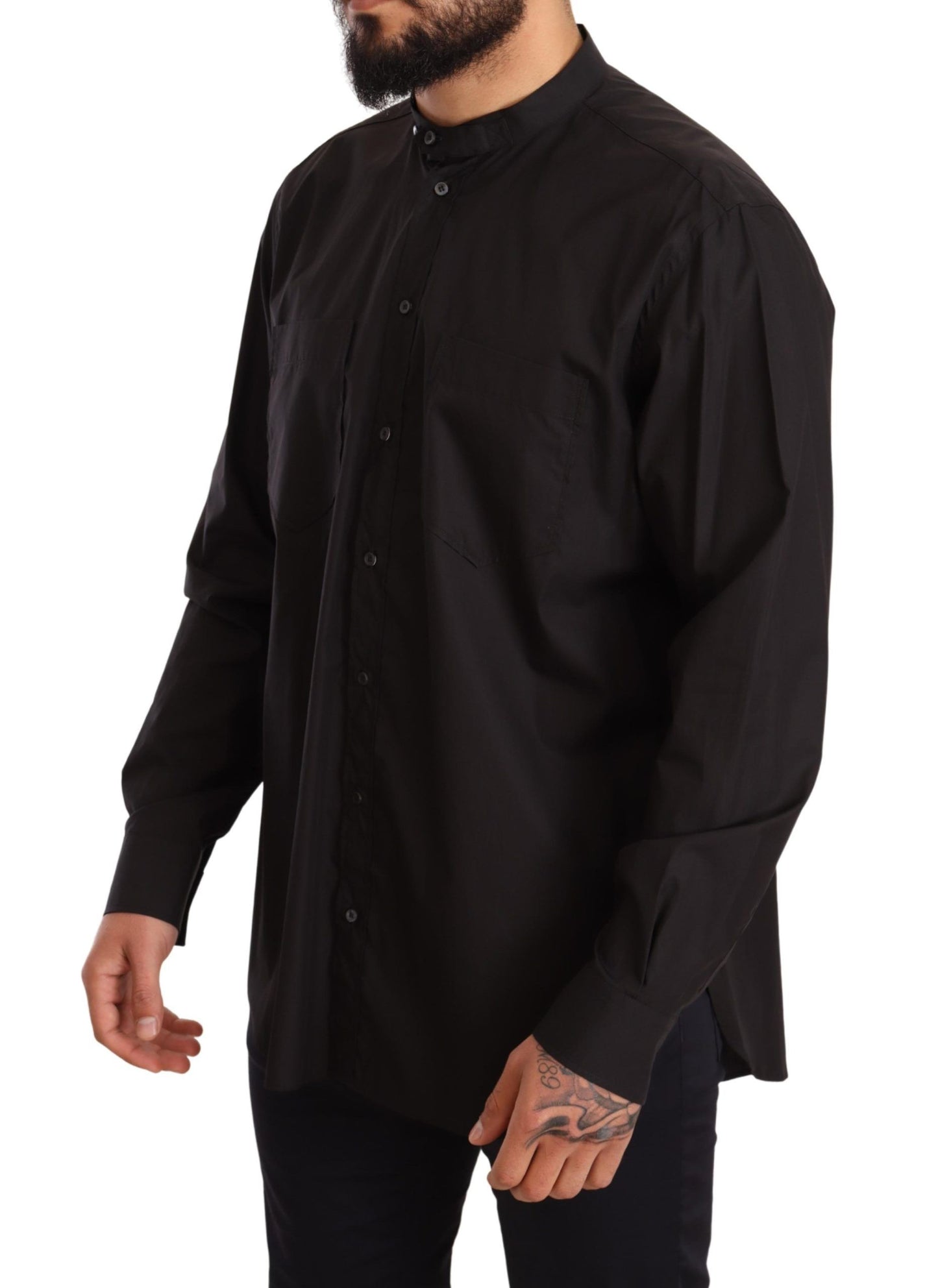 - Elegant Black 100% Cotton Men's Shirt
